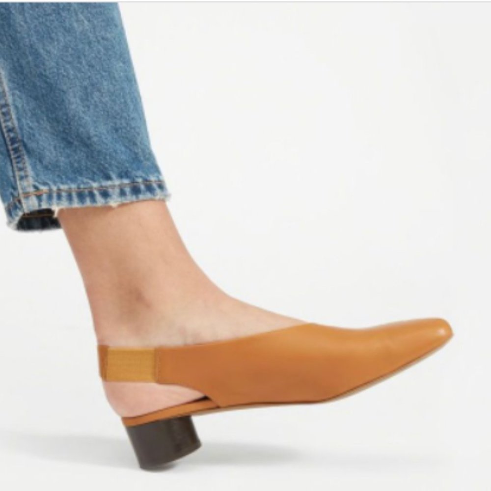 Everlane Square Toe Slingback size 9 in Burnt Orange